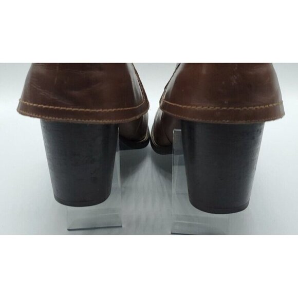 Aquelino Masiero Brazil Brown Ankle Boot Fold Over Inside Outside Zip Size 42 - Picture 9 of 13